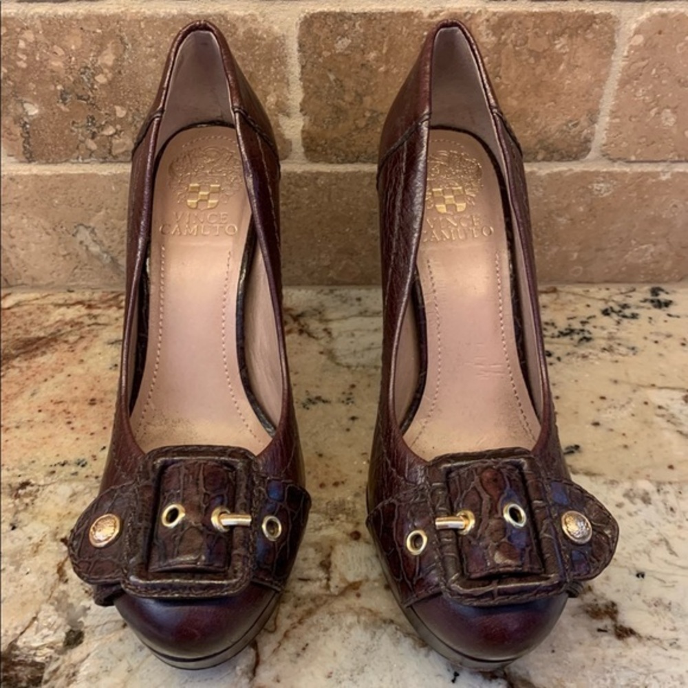 Vince Camuto Leather Platform Heels -6.5